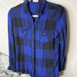 Urban Outfitters Blue Plaid Shirt